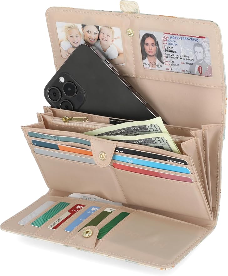 Mundi File Master Womens RFID Blocking Wallet Clutch Organizer With Change Pocket - Image 2