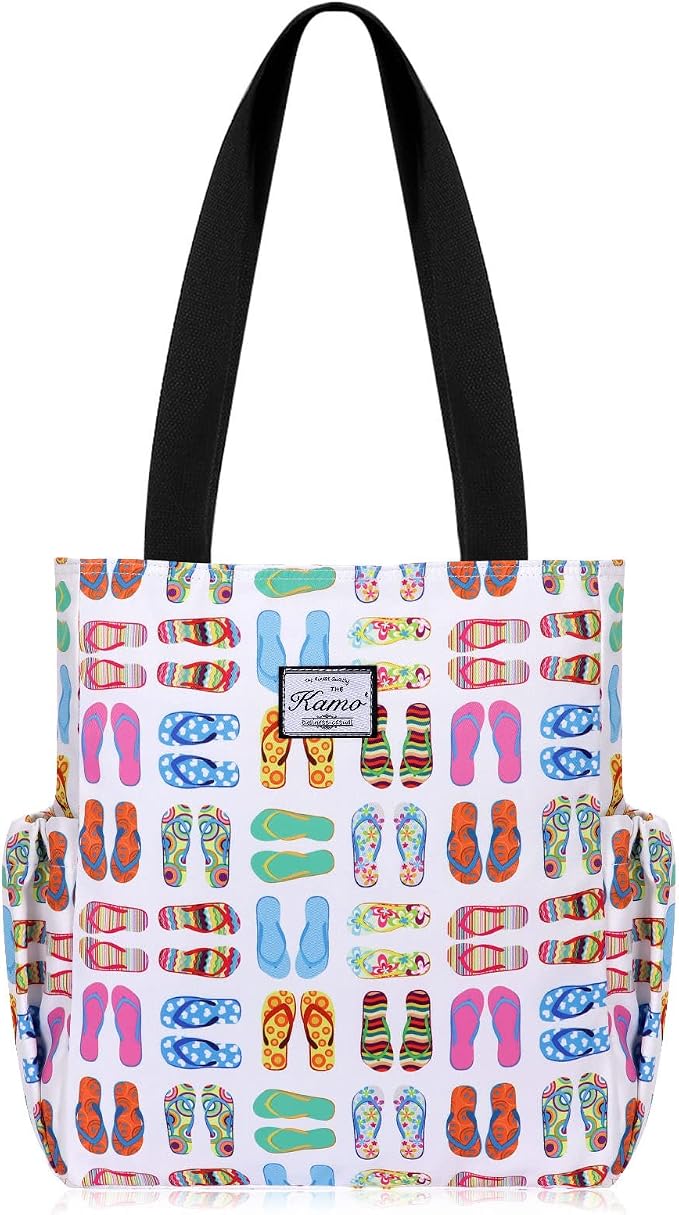 KAMO Floral Tote Bag - Waterproof Lightweight Handbags Travel Shoulder Bag for Hiking Yoga Gym Swimming Travel Beach by KAMO