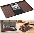 URMONA Waterproof Silicone Under Sink Mat 22'' x 14'' Shelf Liner for Kitchen and Bathroom, Cabinet and Counter Protector, Storage and Organizers, Litter Mat, Pet Cat Puppy Essentials(Brown ) by URMONA