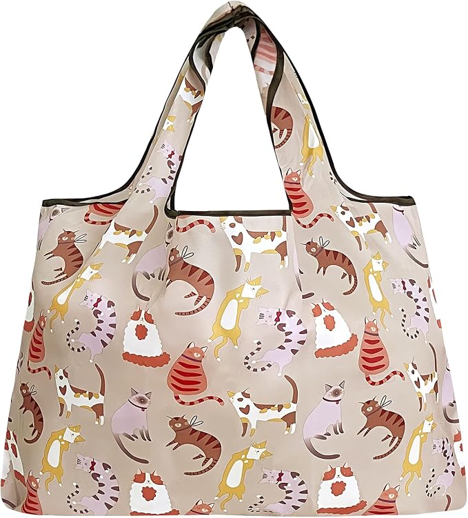 allydrew Large Foldable Tote Nylon Reusable Grocery Bags - Image 3
