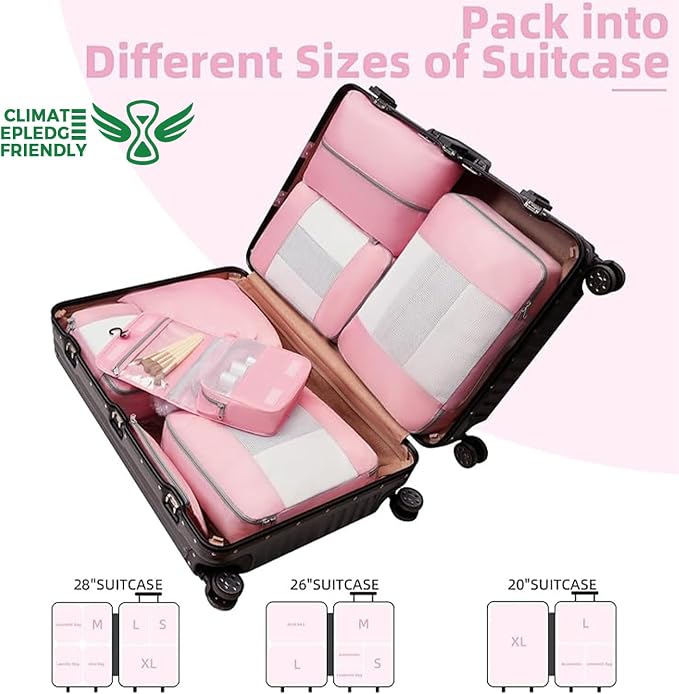 BAGAIL 6 Set/8 Set/10 Set Packing Cubes Various Sizes Packing Organizer for Travel Accessories Luggage Carry On Suitcase - Image 7