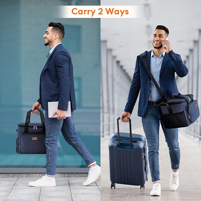 Lifewit Large Lunch Bag, Insulated Lunch Box, Soft Cooler Cooling Tote for Adult Men Women, Dark Blue 40-Can (24L) - Image 5