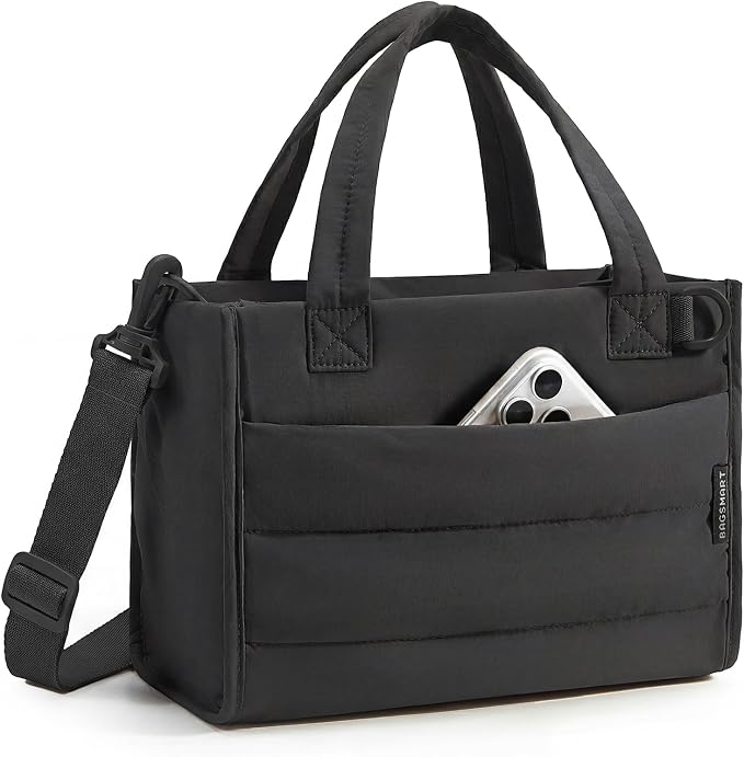 BAGSMART Small Tote Bag for Women, Work Teacher Bag with Zipper Closure by BAGSMART