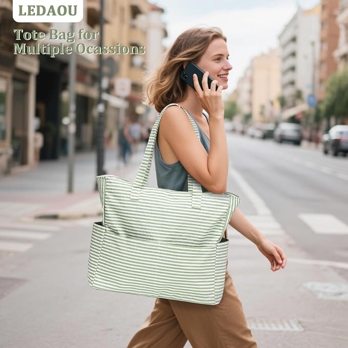 LEDAOU Large Beach Bag for Women, Waterproof Sandproof Tote Bag with Zipper | 36L Pool and Swim bag with Zipper, Wet/Dry pocket and 7 Pockets for Beach Days, Cruises, Vacations and Family travel - Image 7