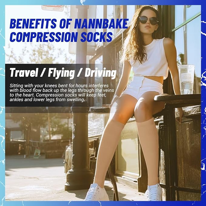 3 Pairs Compression Socks for Women & Men 15-20 mmHg, Knee High | Best Support for Cycling Athletic Hiking Running - Image 3