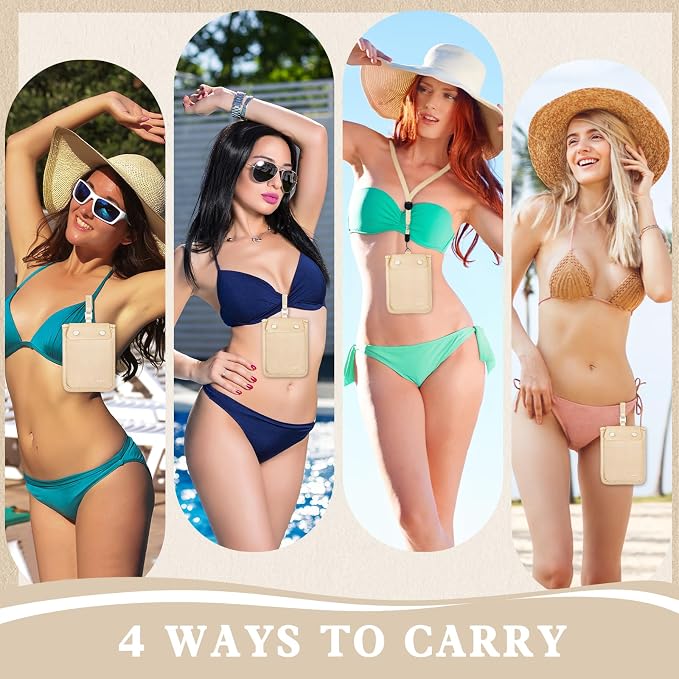 YOYI YOYI RFID Blocking Bra Wallet Neck Strap Secret Stash Pocket Cash Card | Skin-friendly fabric so thin it disappears inside your bra, RFID blocking keeps cards and cash secure from theft on the go - Image 5