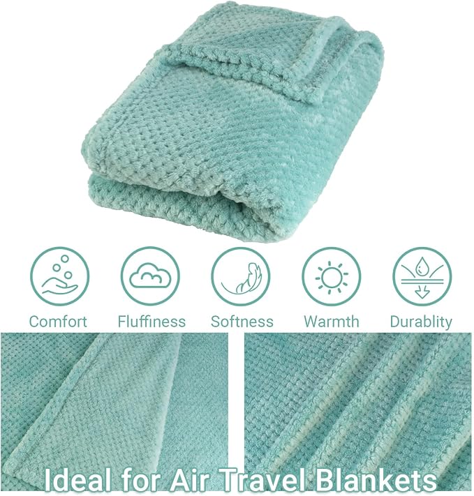 Compact Travel Blanket for Airplane, Premium Soft 2-in-1 Blanket with Pillowcase and Carry Bag, Lightweight Travel Essentials with Luggage Sleeve and Backpack Clip, Mint Green - Image 5