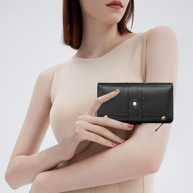 Wallets for Women Trifold Wristlet Wallets Large Capacity RFID Blocking Ladies Purse Credit Card Holder - Image 6