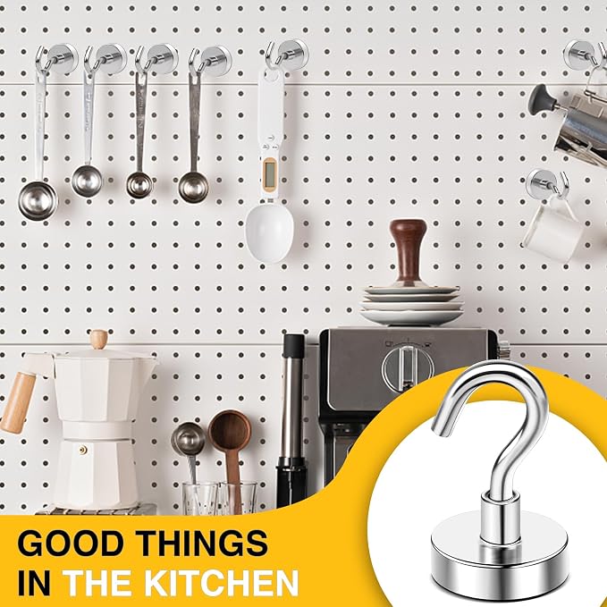 DIYMAG Magnetic Hooks, 30lbs 6pcs Cruise Cabin Essentials Heavy Duty N52 | Strong Neodymium Rare Earth Magnets, for Kitchen, Classroom, Beach, Cruise Cabins, Refrigerator, Hanging Key Clothes Wall Hat - Image 4
