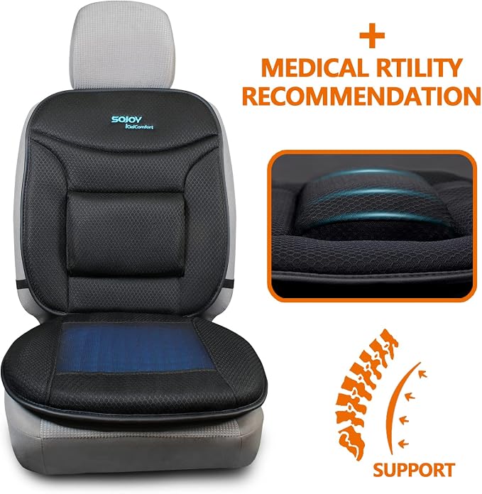 Truck Seat Cushion – Gel Memory Foam Seat Pad with Lumbar & Back Support, for Office Chair, Car & Semi-Truck, Pain Relief & All-Day Comfort - Image 3