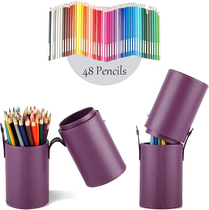 Narwey Makeup Brush Holder Travel Brushes Case Bag Cup Storage Dustproof for Women (Purple) - Image 3