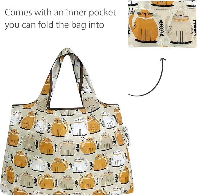 allydrew Large Foldable Tote Nylon Reusable Grocery Bags - Image 6