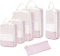 Narwey 6 Set Compression Packing Cubes for Travel Women Men, Travel Cubes for Carry On Suitcase, Durable Compression Luggage Organizer Bags by Narwey