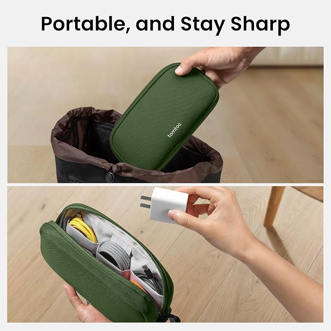 tomtoc Electronics Organizer Travel Case, Water Resistant Travel Bag Cable Organizer for Essentials, Tech Pouch Accessories Carry Storage for Cord, Phone, Cables, Airpods, USB Flash Drive, Daily Items | Water Resistant Tech Pouch Accessories Travel Bag... - Image 10