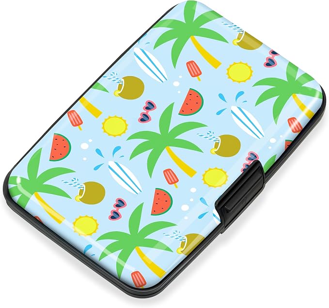 Mayski Credit Card Holder for Women RFID Blocking Wallet, Coconut Breeze | Card Wallets for Women Small Mini Business Metal Accordion Aluminum Alloy Hard Case for Men by SLIMELEGANCEPERSONIFIED