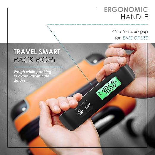 TravelArim Portable Luggage Scale Travel Digital, 110lb/50kg Suitcase Luggage Weight Scale with Hook, Backlight LCD Display with Battery Included - Image 8