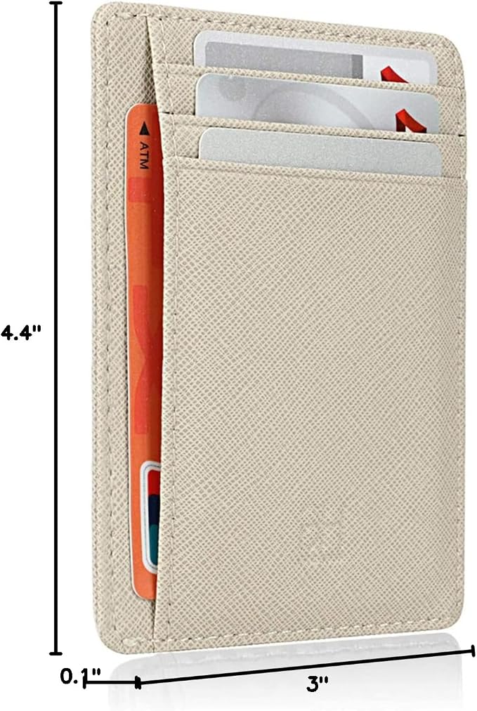 GH GOLD HORSE Slim RFID Blocking Card Holder Minimalist Leather Front Pocket Wallet for Women | Slim - Image 8