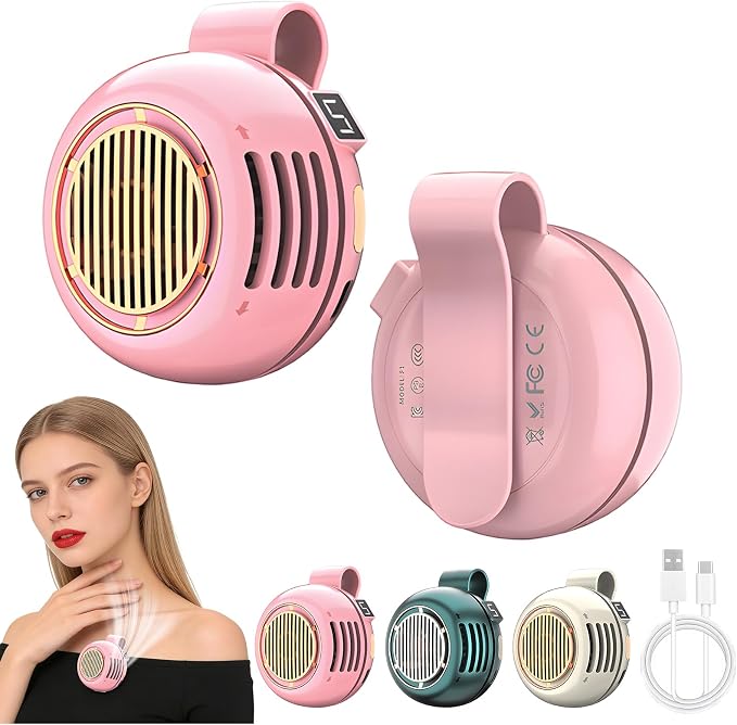 Portable Silent Mini Bladeless Fan Clip On,5 Speeds Clip-On Fans For Shirt,Small Clips Fanmini Whirlwind Fans For Waist Clips Suitable For Outdoor & Travel & Office (pink) by Unknown
