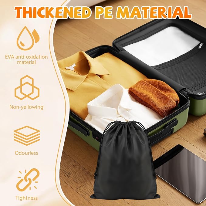 Shoe Bags for Travel, 15.7" x 11.8" Travel Shoe Bags for Packing, Large Waterproof Portable Drawstring Travel Shoe Storage Bag Travel Essentials Women for and Men (Orange & Black & Pink & Blue) - Image 3
