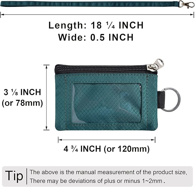 CHENSPRX Minimalist RFID Blocking Small Wallet with ID Window,WaterResistant Zip Id Case Wallet with Lanyard Keychain for Cards,Cash,Travel,Women,Men - Image 5