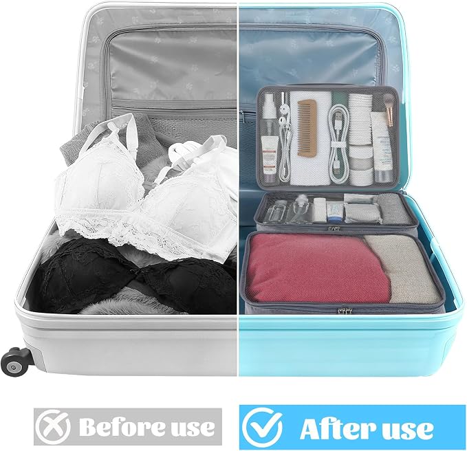 6 Pcs Packing Cubes, Mesh Travel Organizers, Foldable Laundry Bags, Water Resistant Clothing Storage for Travel, Camping, Backpacking - Image 7