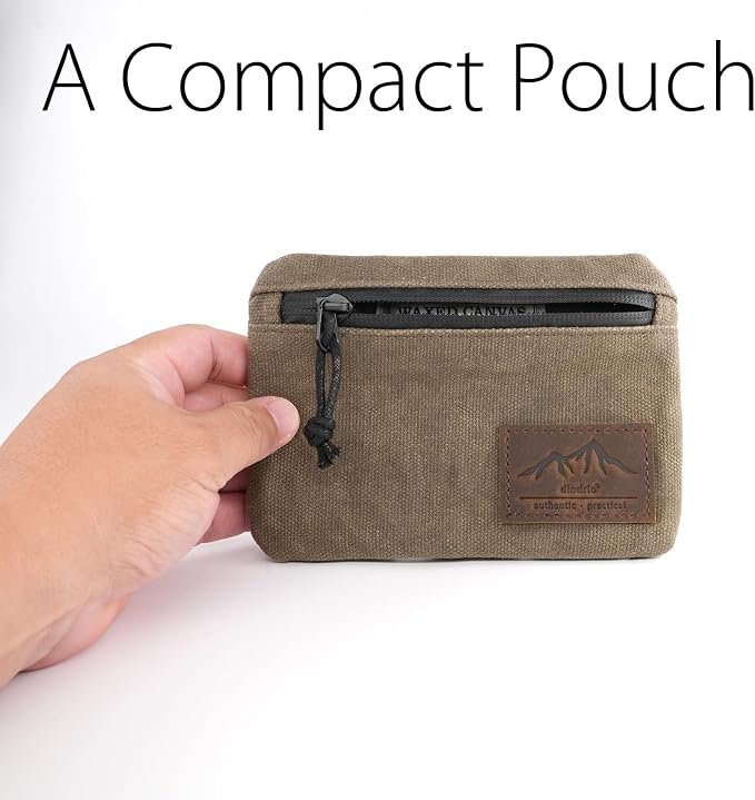 Belt Zipper Pouches for Men Women Compact EDC Pouch, YKK Zipper, Anti-theft Pickpocket Proof Safety Wallets, Waist Pack for Traveling Hiking, Water Resistant, Tough Waxed Canvas, Olive - Image 8