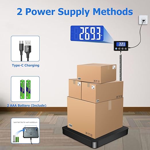 Shipping Scale, 440 lbs/0.35oz High Accurate Digital Postal Scale with Hold/Tare Function, Postage Scale for Packages, Luggage, Small Business, Home Use, Battery & Charging Cable Include - Image 6