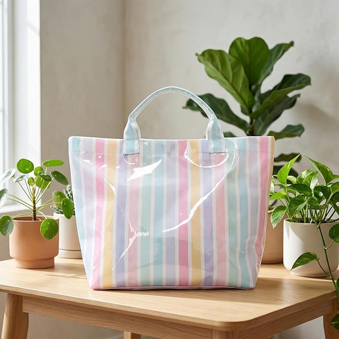 Lushandy PVC Tote Bag for Women Jelly Beach Bag Top Handle Hobo Handbag | Water-Resistant, Wipe Clean, Lightweight - Image 6