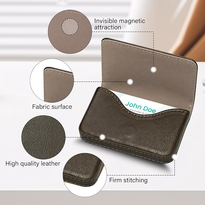 RFID Blocking Wallet - Minimalist Leather Business Credit Card Holder (A65-01) - Image 3