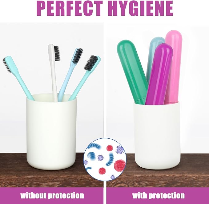 Hooqict 4 Pack Travel Toothbrush Case Portable Travel Toothbrush Holder Plastic Toothbrush Container Protector Cover for Traveling, Camping, Home, School, Business - Image 5