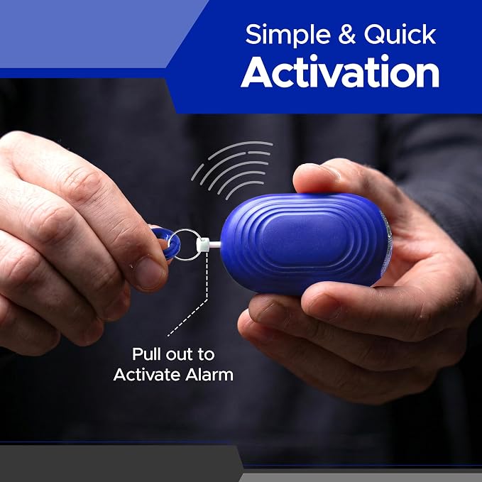 FURY Personal Safety Alarm for Women, 120DB, Blue | Dual LED flashlight and keychain attachment deliver a loud deterrent alert on the go - Image 3
