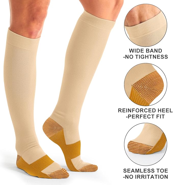 3 Pack Medical Compression Sock-Compression Sock For Women and Men Circulation -Best for Running,Nursing,Athletic Sports - Image 5