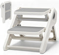Foldable Toddler Step Stool for Bathroom Sink, Toilet, Bedroom, Kitchen – Non-Slip, Space-Saving, BPA-Free, Supports 110 lbs, Kids Step Stool (Grey) by Unknown