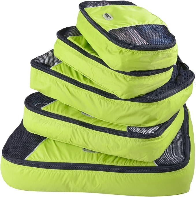 GOX Ultra Light 5 piece Packing Cubes Travel Luggage Organizer 1 Large 2 Medium 2 Small by GOX