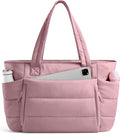 Uselike Tote Bag for Women with Zipper, Quilted Puffer Tote Bag with Compartments, Lightweight Puffy Work Bags for Women by Uselike