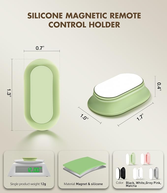 Magnetic Remote Control Holder Wall Mount for TV/Fan-5 Colors | No Drill Self-Adhesive TV Remote Holder for Bed, Silicone Remote Caddy, Bedside Organizer, RV Accessories - Image 2