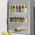 Mystozer 2 Pack Magnetic Spice Rack Organizer, Space Saver for Refrigerator and Whiteboard, Metal Fridge Shelf for Kitchen and Classroom Seasoning Organizer Seasoning Rack Condiment Organizer(White) by Mystozer