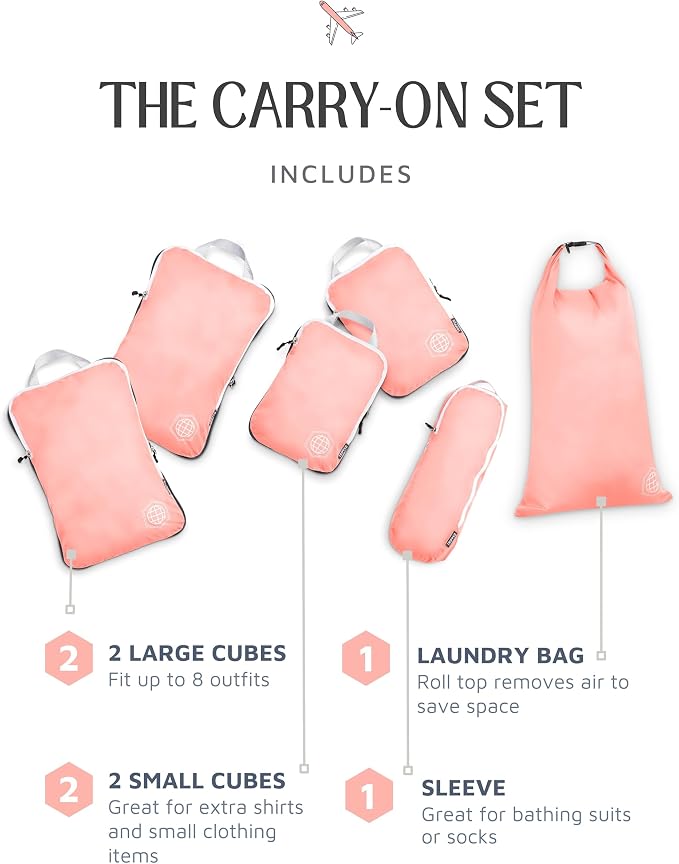 TRIPPED Travel Gear Compression Packing Cubes for Carry-On Travel 6-Pack | Ultralight Ripstop Packing Cubes with Compression Zippers for Organized Carry-On Luggage, Backpack, and Travel Packing - Image 7