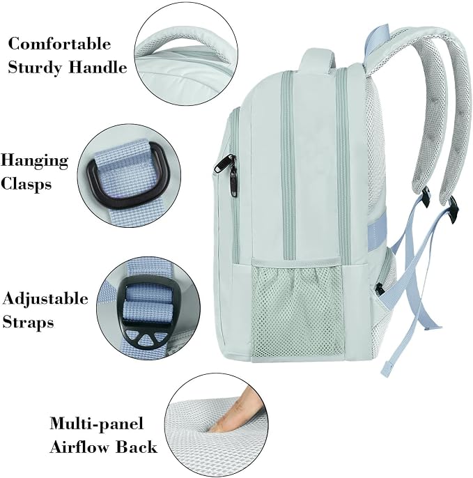 MATEIN Travel Laptop Backpack, Lightweight School Bookbag for Students | 15.6 Inch Computer College Daypack, Anti Theft Pocket, Water Resistant, Travel Luggage Strap, Gifts for Girls Boys - Image 4