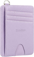 Slim Minimalist Front Pocket Wallet, RFID Blocking Credit Card Holder Wallet with Detachable D-Shackle for Men Women by Ecovision