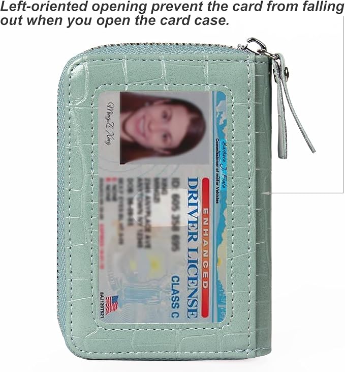 Credit Card Wallet, RFID Card Case Wallet, Zipper Card Cases Holder for Men Women, RFID Blocking, KeyChain Wallet, Compact Size Card Organizer Case for Women - Image 2