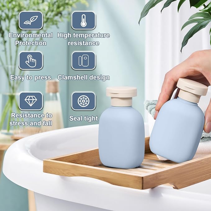 3.4 oz Travel Bottles, Empty Plastic Squeeze Containers With Flip Cap for Toiletries, Leakage-proof Essentials Conditioner (4 Pack, Blue) - Image 5
