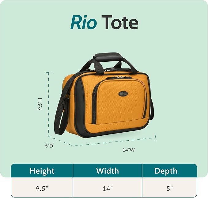 U.S. Traveler Rio 14" Travel Tote Bag, Lightweight 1200D Carry-On Bag for Women & Men - Image 2