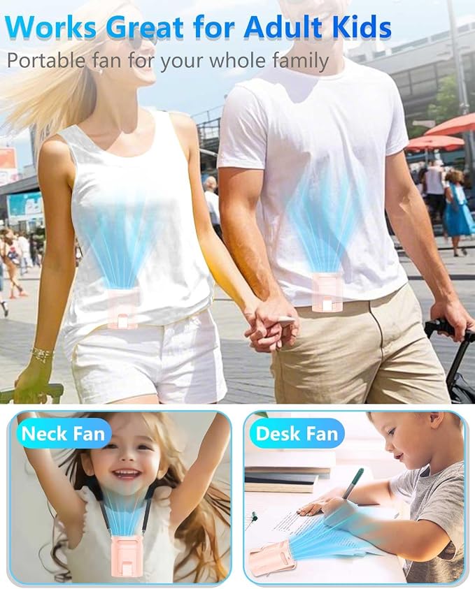 Waist Fan Clip on-Mini Lightweight Portable Fans Rechargeable Under Shirt Belt Pants Body Fans that Blow Cold Air,Waistband Cooling Fan,Powerful Small Personal Hanging Neck Cooler AC Travel Black - Image 5