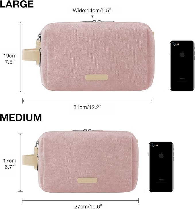 BAGSMART Toiletry Bag for Women, Cosmetic Makeup Bag Organizer, Travel Bag for Toiletries, Dopp Kit Water-resistant Shaving Bag for Accessories, Pink-Large - Image 6