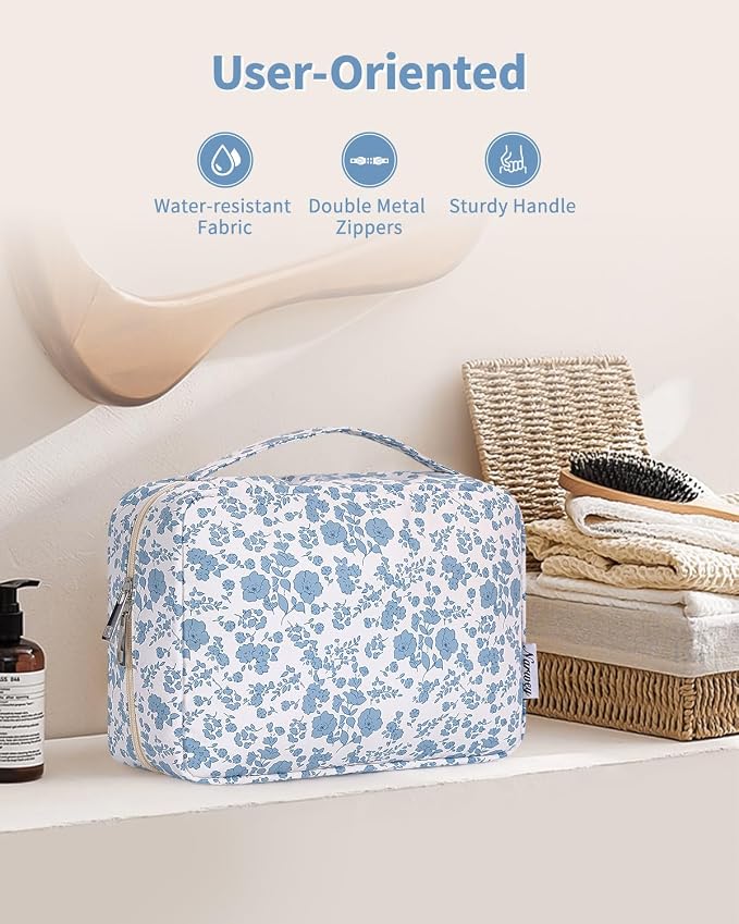 Narwey Small Hanging Travel Toiletry Bag for Women, Travel Bag for Toiletries, Makeup Bag Organizer Cosmetic Bags Make Up Bags for Girls - Image 6