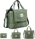 Foldable Travel Duffel Bag for Women, Olive Green | 40L Expandable Water-Resistant Carry on Bag, Personal Item Travel Bag Flight Approved with Wet Pocket for Gym Travel, Nylon by RIXINC
