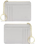Valentoria Slim RFID Blocking Card Holder Small Pocket Wallet Keychian Zipper Coin Purse Mini Cash & Coin & Cards Case for Women Men | Slim by VALENTORIA