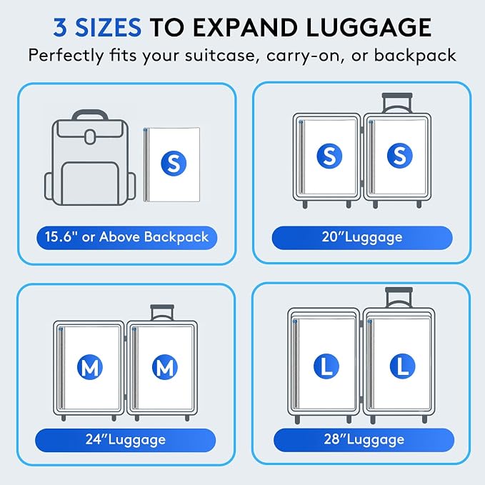 18 Packs Vacuum Bags for Travel with Rechargeable Pump, 3 Sizes Vacuum Seal Bags for Clothing, Compression Vacuum Travel Bags for Luggage, Vacuum Packing Bags for Closet Organization - Image 4