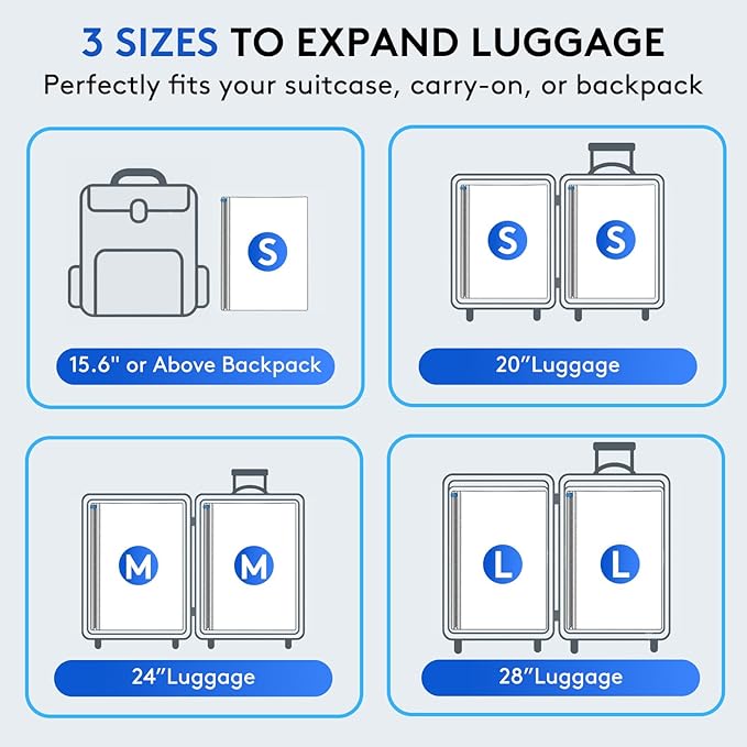 15+1 Packs Vacuum Bags for Travel with Rechargeable Pump, 3 Sizes Vacuum Seal Bags for Clothing, Compression Vacuum Travel Bags for Luggage, Vacuum Packing Bags for Closet Organization - Image 4